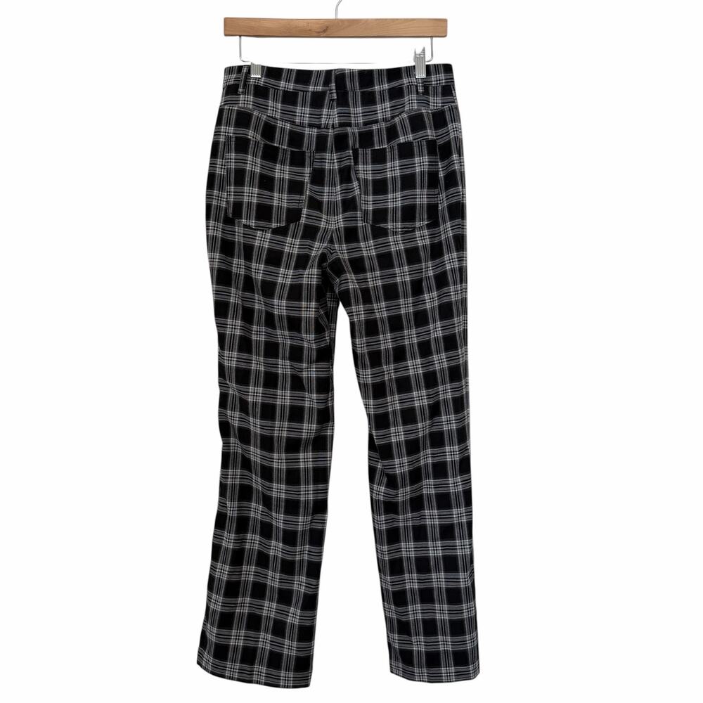 Reformation Black White Plaid Deadstock Fabric Franklin Pants Sz 6 - Picture 5 of 5